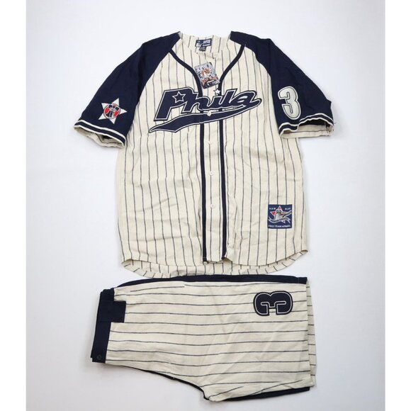 NOS Vintage 90s Mens XL Negro League Philadelphia Baseball Jersey Shorts Uniform